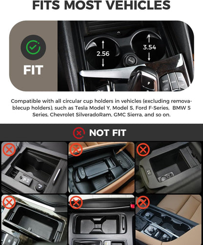 FLORICH Car Tray and Cup Holders, 360° Rotating Car Desk for Laptop, Upgraded Steering Wheel Tray, Car Food Tray Table for Eating, Automatic Center Console Cup Holder Universal Fit