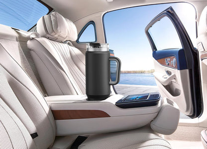 Meoky 32 oz Tumbler with Handle, Insulated Tumbler with Lid and Straw, Stainless Steel Travel Mug, Keeps Cold for 24 Hours, 100% Leak Proof, Fits in Car Cup Holder (Night)