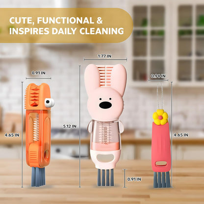 Cup Lid Cleaning Brush, 3 in 1 Cup Cleaner Brush New Multifunctional Lid Cleaner Lid Brush Cleaning Tool Multipurpose Bottle Gap Cleaner Brush Blue