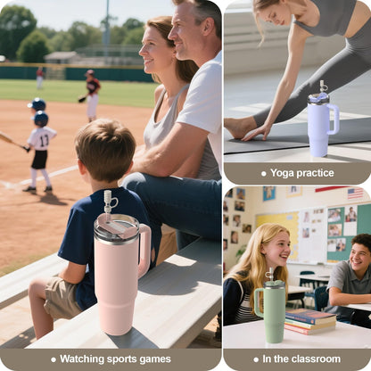 YOTIME 6Pcs Silicone Straw Covers Cap, 0.39in/10mm Straw Toppers Compatible with Stanley Cup 40 & 30 oz, Reusable Dust-Proof Cover Cap for Tumbler with Handle, Starlight