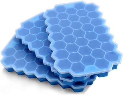 Ice Cube Trays for Freezer with Lid-37 Grid Silicone for Small Ice Cube Molds,Easy-Release Reusable in Organizer Bins or Ice Bucket for Cocktail bar or Iced Coffee Cup