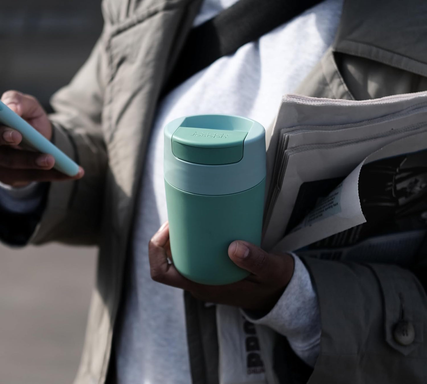 Joseph Joseph Sipp™ Travel Coffee Mug with Flip-top Cap - 12 fl. oz - Green