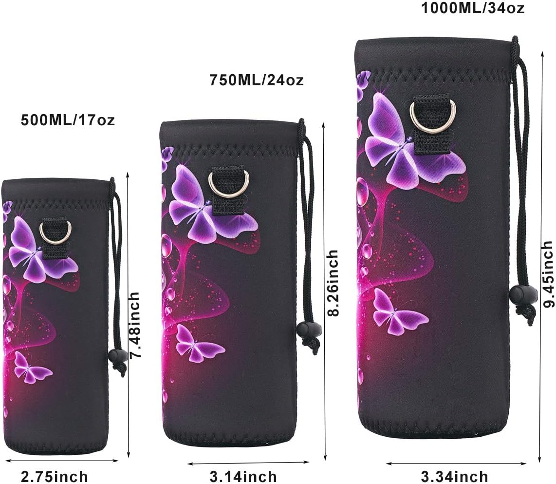 AUPET Water Bottle Sling Bag Carrier Crossbody Sleeve,Insulated Neoprene Bottle Case Holder Pouch Cover 500ML/17oz with Shoulder Strap for Walking Women Men