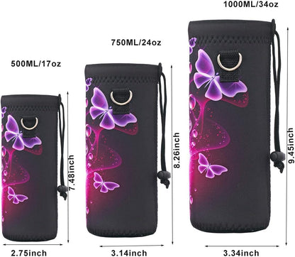 AUPET Water Bottle Sling Bag Carrier Crossbody Sleeve,Insulated Neoprene Bottle Case Holder Pouch Cover 500ML/17oz with Shoulder Strap for Walking Women Men