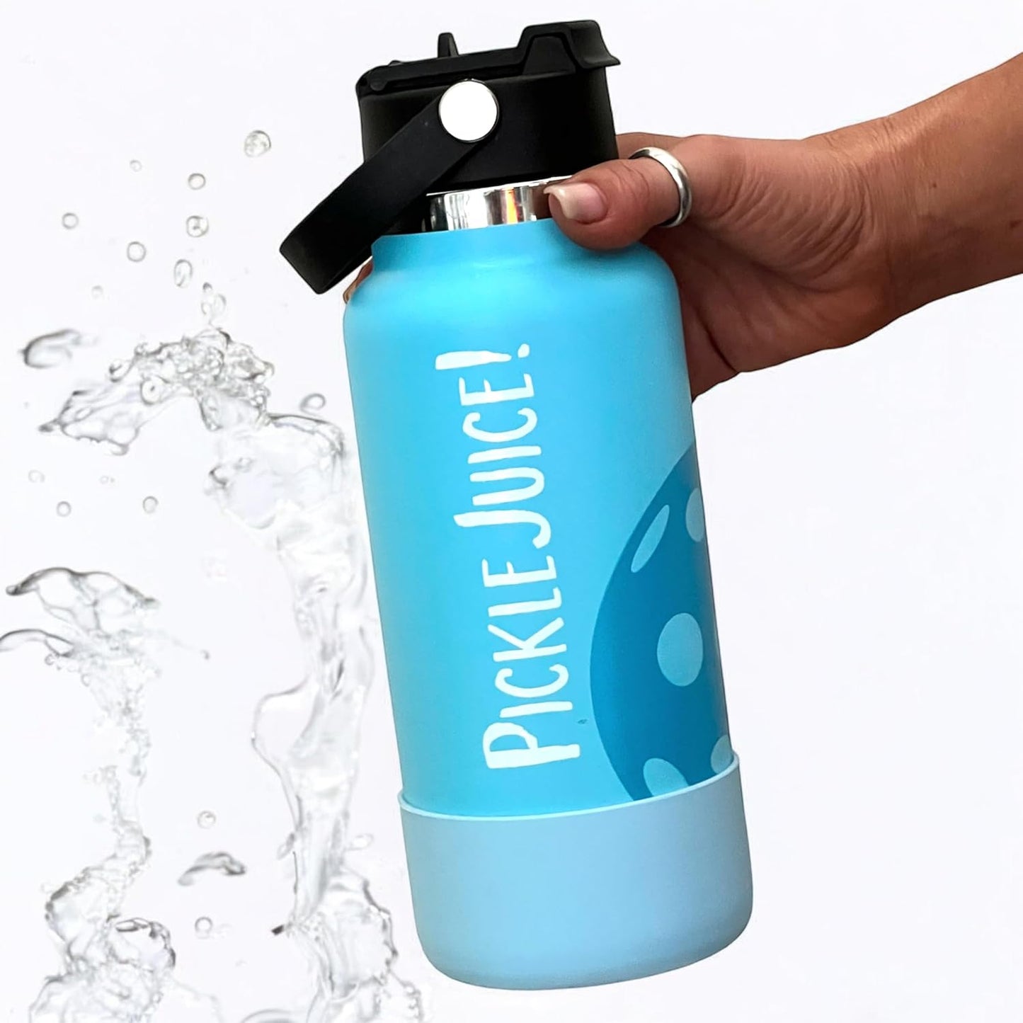 Maui Pickleball Co.™ Pickleball Water Bottle 32oz Insulated Stainless Steel Water Bottle PickleBall Accessories Pickleball Gifts Sip/Swig Lid with Carry Handle