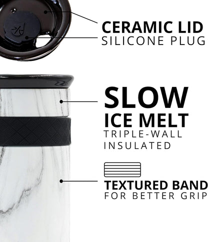 Elemental Artisan Insulated Tumbler, Triple Wall Coffee Travel Mug, Reusable Stainless Steel Coffee Tumbler with Ceramic Lid, Thermal Coffee Cups for Hot (6 Hrs) & Cold (18 Hrs), 16oz - Forest Green