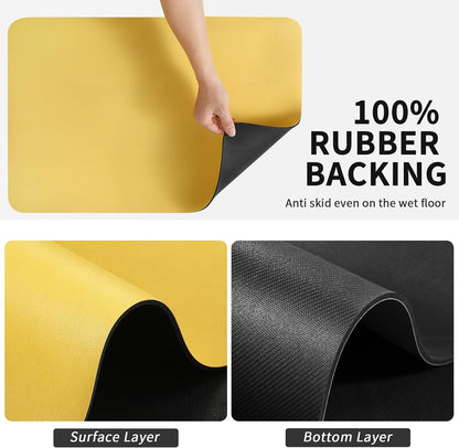 HotLive Dish Drying Mat for Kitchen Counter, Heat Resistant Drainer Mats with Non-slip Rubber Backed, Hide Stain Kitchen Super Absorbent Draining Mat, Easy to Clean Dish Rack Pad, Dark Grey 16"x18"