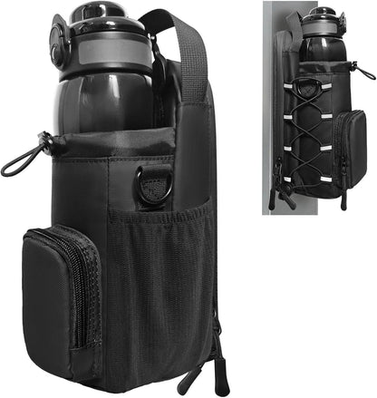 JACZZO Magnetic Gym Bag for Men and Women, Magnetic Water Bottle Holder for Gym, Small Gym Bag, Gym Gifts for Women and Men (Black, <40 OZ)