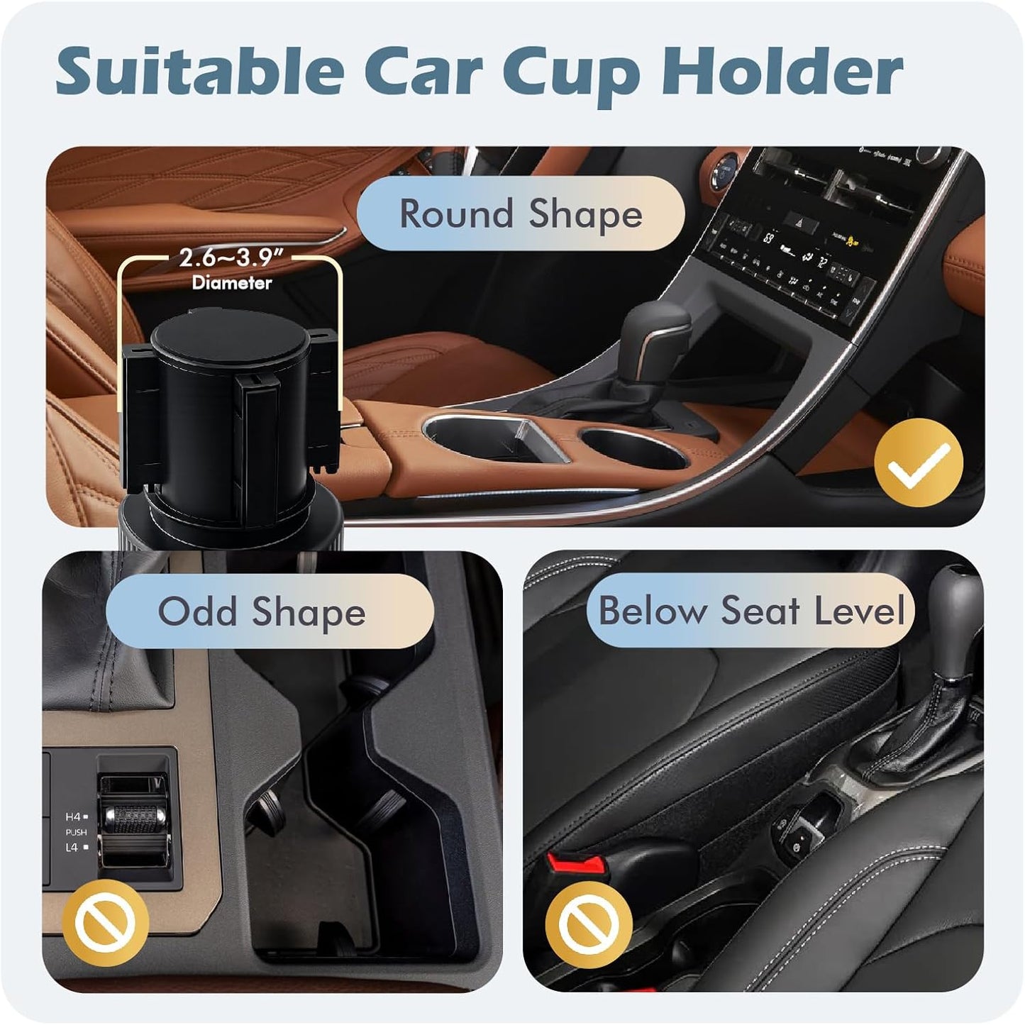 OtterVerz 11 Upgraded Car Cup Holder Tray, 3 in 1 Car Cup Holder Expander Adapter, 360° Rotating Detachable 10.5" Car Food Tray Table for Eating, Road Trip Essentials, Fits Yeti/Hydro Flask 16–46oz