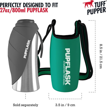 Tuff Pupper PupFlask Insulated Neoprene Dog Water Bottle Holder Sling with Wide Adjustable Shoulder Strap, Great for Travel, Walking, Hiking, Portable Pet Water Bottle Holder (40 OZ, Nebulas Blue)