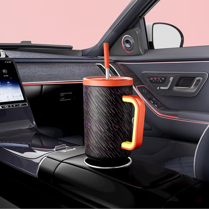 Meoky 40 oz Tumbler with Handle and Straw: Stainless Steel Insulated Tumbler with Lid and Straw - 100% Leak Proof Tumbler for Car Cup Holders - Travelers Commuters Workers, Pink