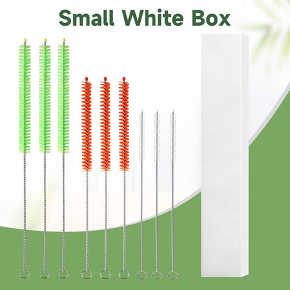 9PCS Reusable Long Colored Straw Cleaner Brush Set 12" Bendable,Capable of Cleaning Various Metal, Silicone, Plastic, Bamboo,Glass Straws Tubes Diameters Ranging from 4-16mm