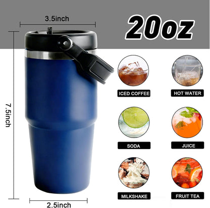30 oz Tumbler with Handle and Straw Lid, Double Walled Vacuum Insulated Water Bottle Leakproof Tumbler Travel Coffee Mug Thermal Cup, Cupholder Friendly for Office, Home, Sport, Pink