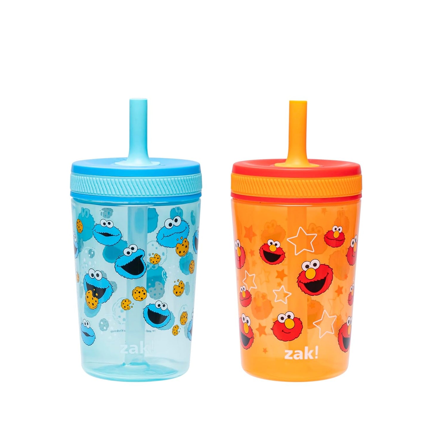 Zak Designs 15oz Bluey Kelso Tumbler Set, Leak-Proof Screw-On Lid with Straw Made of Durable Plastic and Silicone, Perfect Bundle for Kids, 2 Count (Pack of 1) - Colors A
