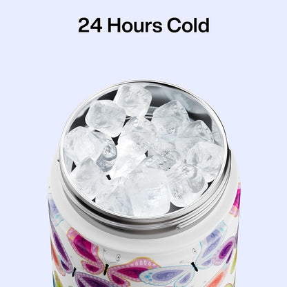 ENCOOL Insulated Water Bottle with Straw Stainless Steel Water Bottle, Leak-Proof, BPA-Free, Double Wall Vacuum Keeps Cold for 24 Hours for Sports, Travel, School (26 oz, Cotton Candy) - Colors D