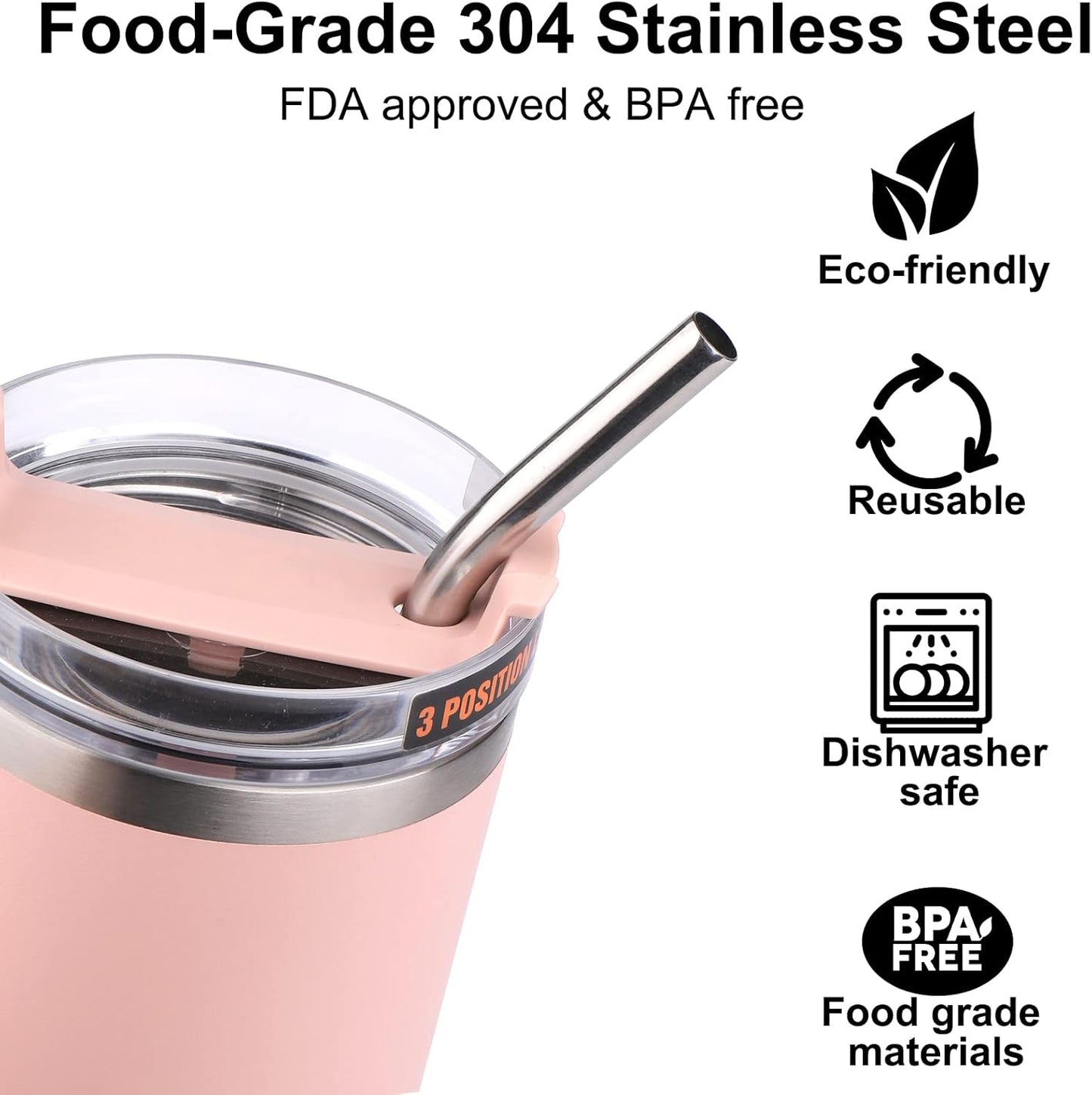 AIERSA 6 Pack Silicone Replacement Straws for Stanley 20 30 40oz Cup,Reusable Straws Compatible 40 oz Stanley Tumbler,Long Straw with Cleaning Brush for Stanley Cup Accessories