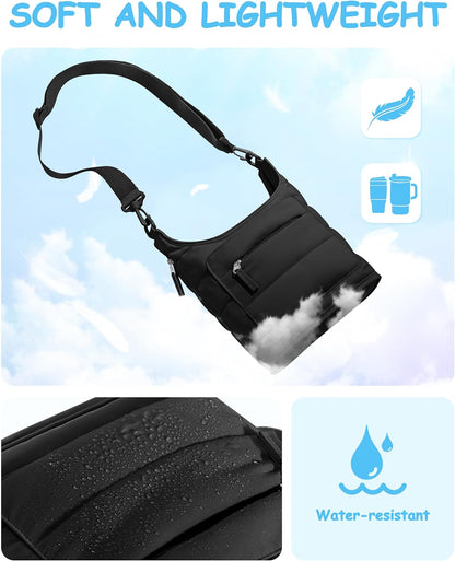 Water Bottle Holder with Strap for 2 Cups, Water Bottle Sling Bag with Phone Pocket, Tumbler Carrier Bag for Walking, Hiking, Camping
