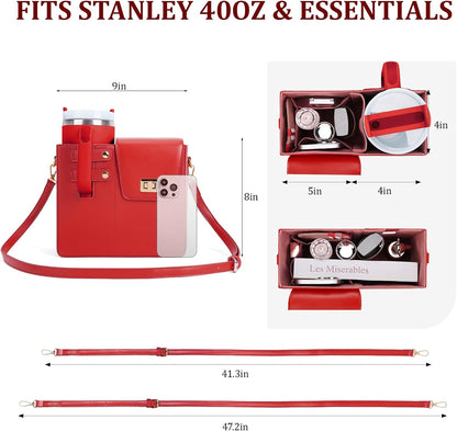 Stanley Purse Cup Holder Bag- Outdoor Portable Crossbody Bag for Stanley Cup Tumbler Purse
