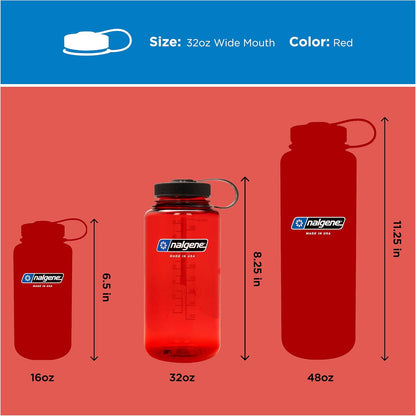 Nalgene 32 oz Wide Mouth Water Bottle | BPA-Free, Durable & Leak Proof, Lightweight Bottle for Hiking & Gym, Work & Travel