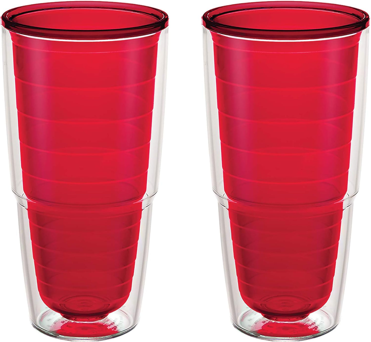 Tervis Clear & Colorful Tabletop Made in USA Double Walled Insulated Tumbler Travel Cup Keeps Drinks Cold & Hot, 16oz Mug, Clear