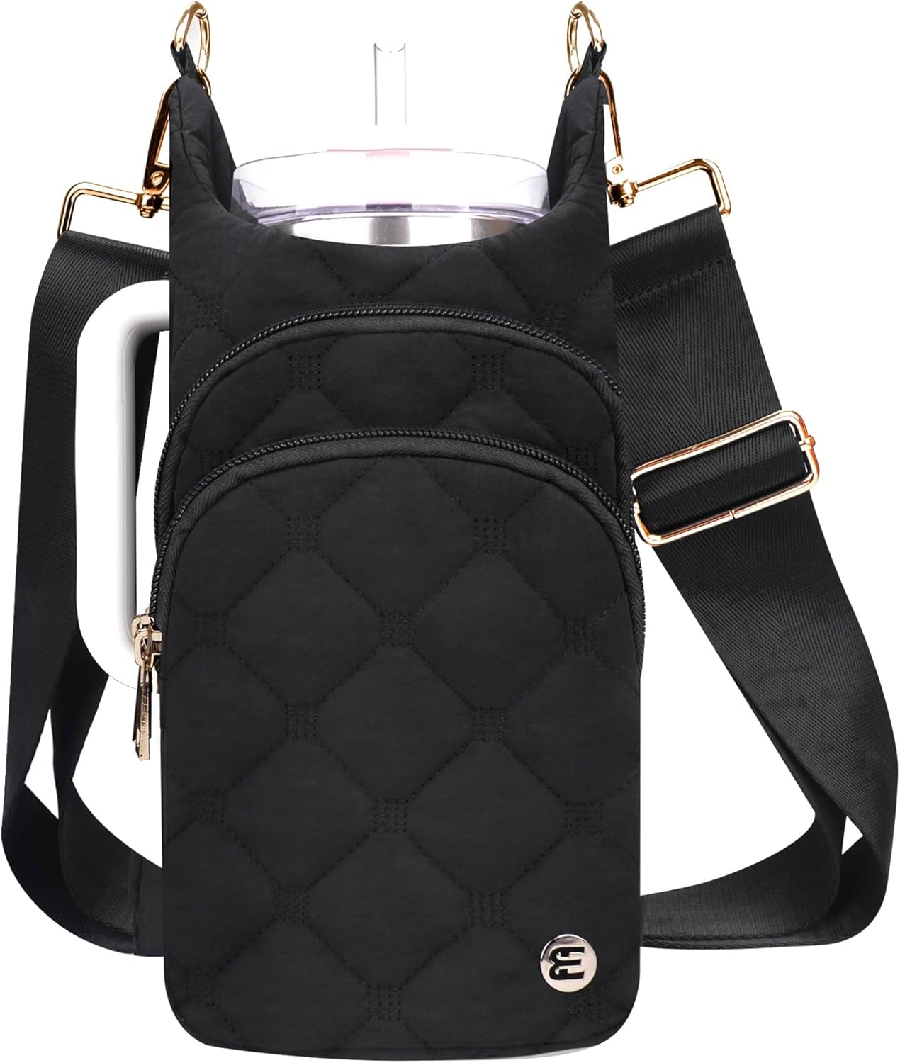 Water Bottle Holder with Strap, 40 oz Crossbody Water Bottle Carrier Sling Bag with RFID Blocking Phone Pocket for Gym Hiking Walking Travel