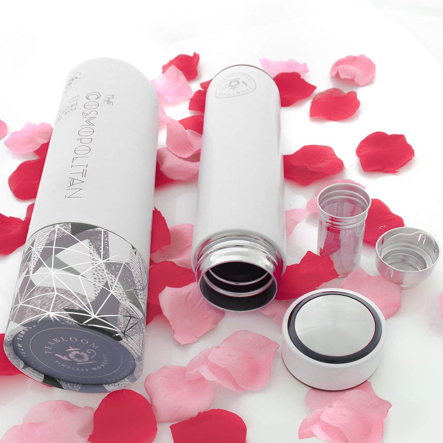Teabloom - The ORIGINAL All-Brew Travel Tumbler & Thermos | OPRAH’s Favorite | 16oz/480ml Stainless Steel Insulated Water Bottle/Tea Flask/Cold Brew Coffee Mug