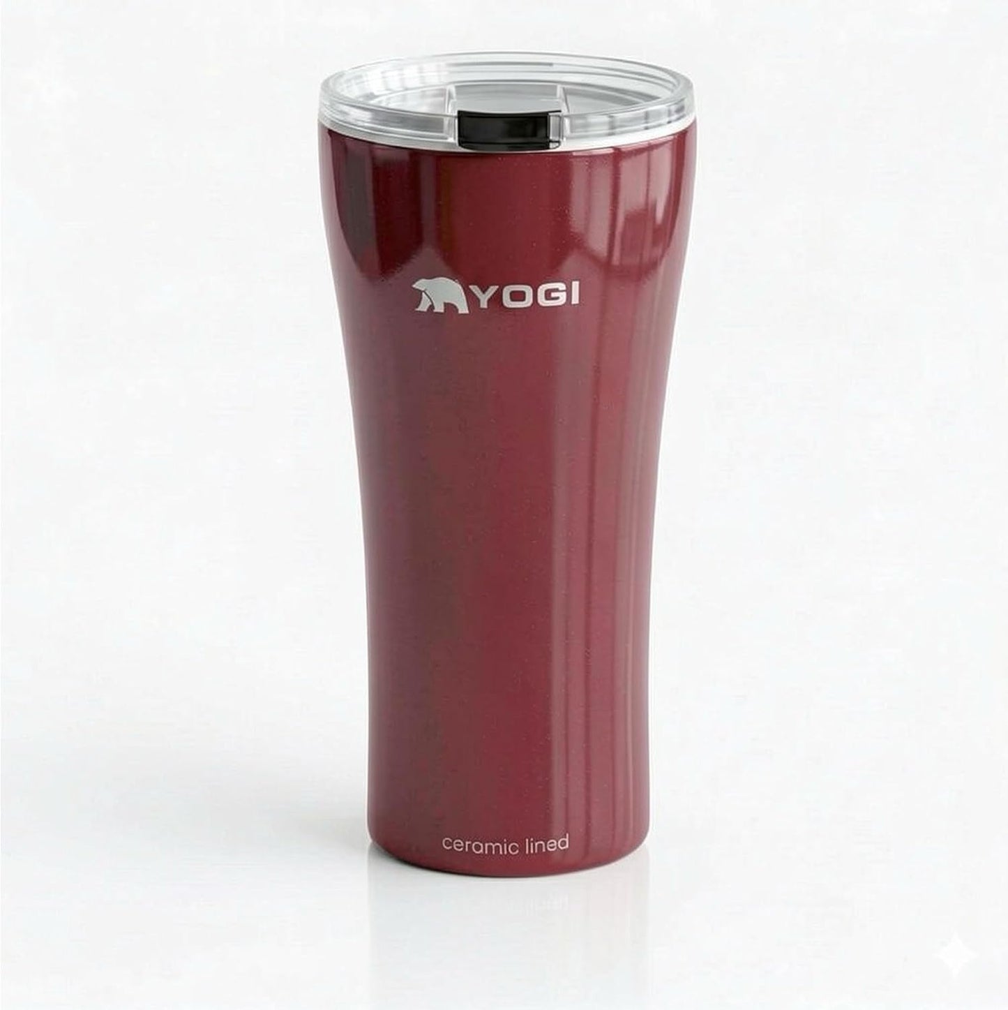 YOGI Ceramic Lined Metal Allergy Safe 16oz Coffee Tumbler with Leakproof Lid BPA Free Vacuum Insulated Stainless Steel Cupholder Friendly Travel Cup for Coffee and Water Sandstone