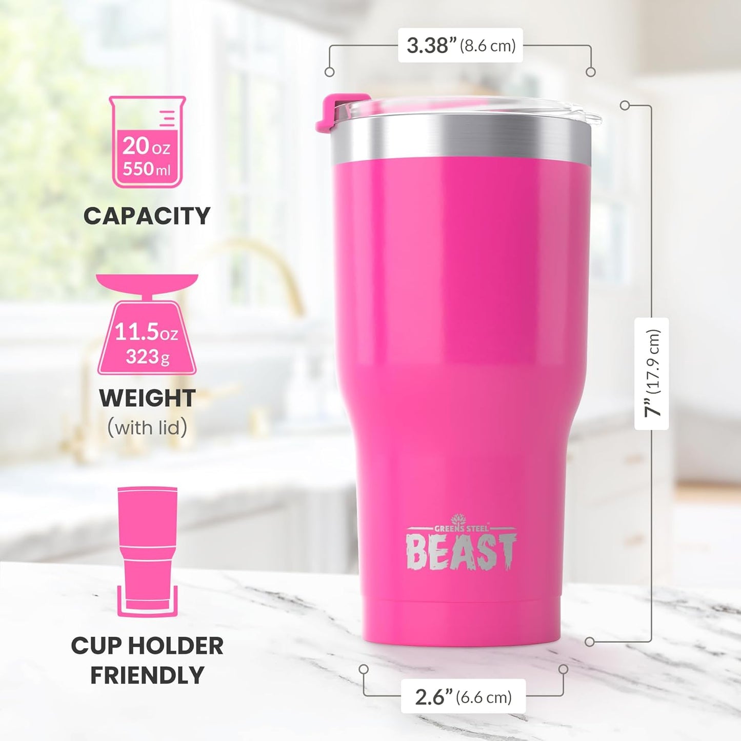 Beast 10 oz Tumbler Stainless Steel Vacuum Insulated Coffee Ice Cup Double Wall Travel Flask (Arctic White)