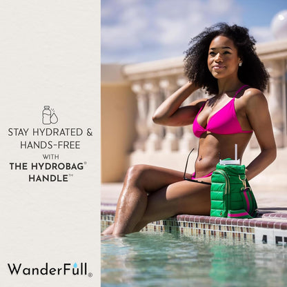 WanderFull Original HydroBag Handle® Zipper Slot for Handle, Hands-Free Crossbody Water Bottle Holder & Tumbler Accessories