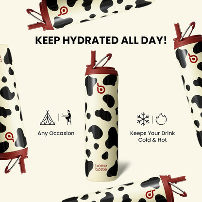 BOTTLE BOTTLE Insulated Water Bottle 24oz with Straw Lid and Handle for Sports Travel Gym Stainless Steel Water Bottles Double-Wall Vacuum Metal Leak Proof BPA-Free