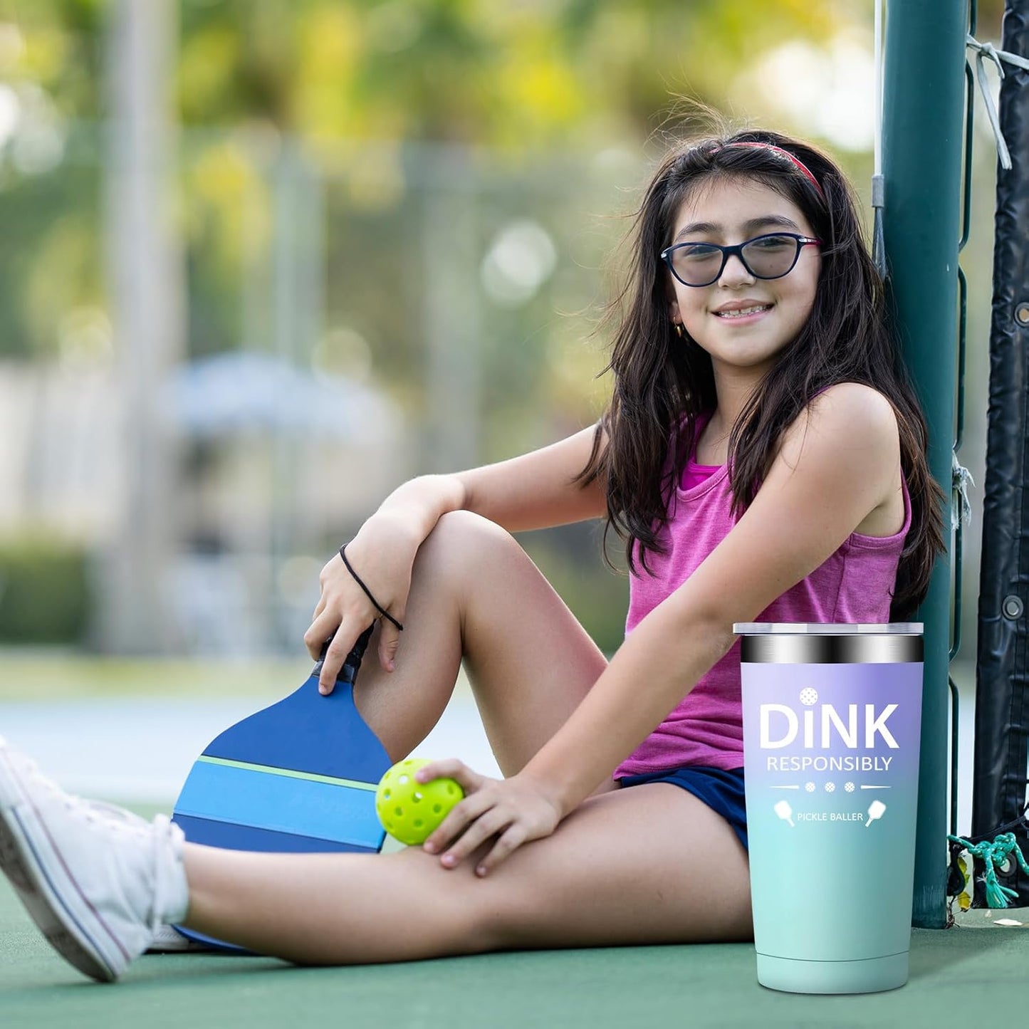 Fufandi Pickleball Gifts for Men Women - Pickle Ball Dink Responsibly - Christmas, Birthday Gifts for Pickleball Lovers Player Coach - Tumbler Cup 20oz