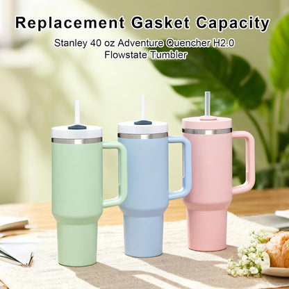 4pcs Lid Gaskets for Stanley 40oz Adventure Quencher H2.0 Flowstate Tumblers, BPA Free Silicone Lid Seals Leak-Proof
