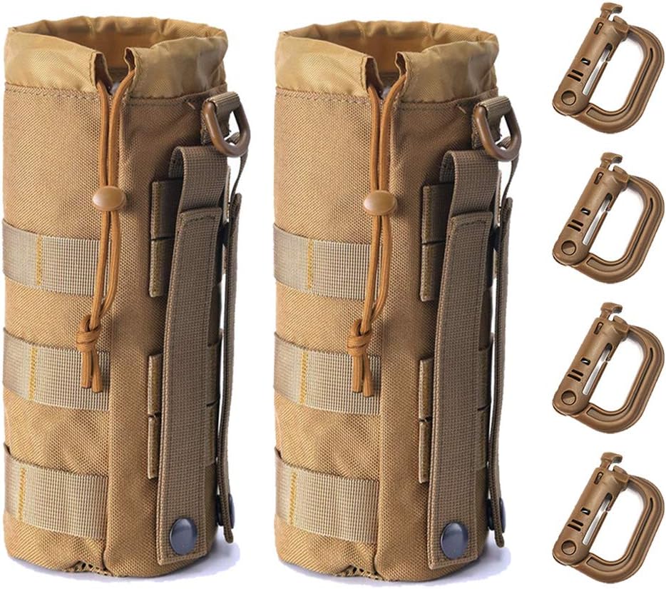 Upgraded Tactical Drawstring Molle Water Bottle Holder Tactical Pouches
