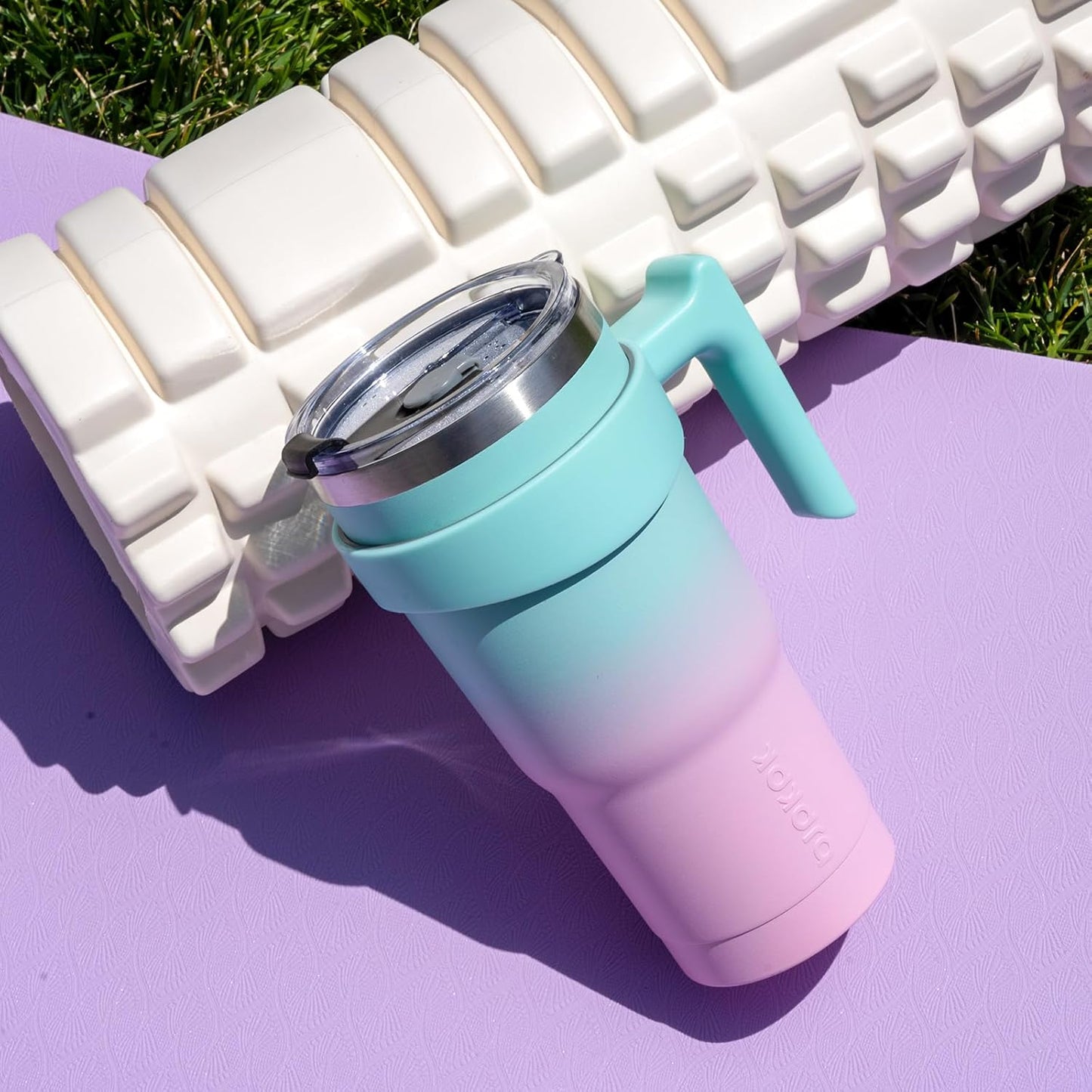 BJPKPK Tumbler With Handle And Straw Lid 40 oz Stainless Steel Insulated Coffee Tumbler Cups For Home, Office or Car,Turquoise