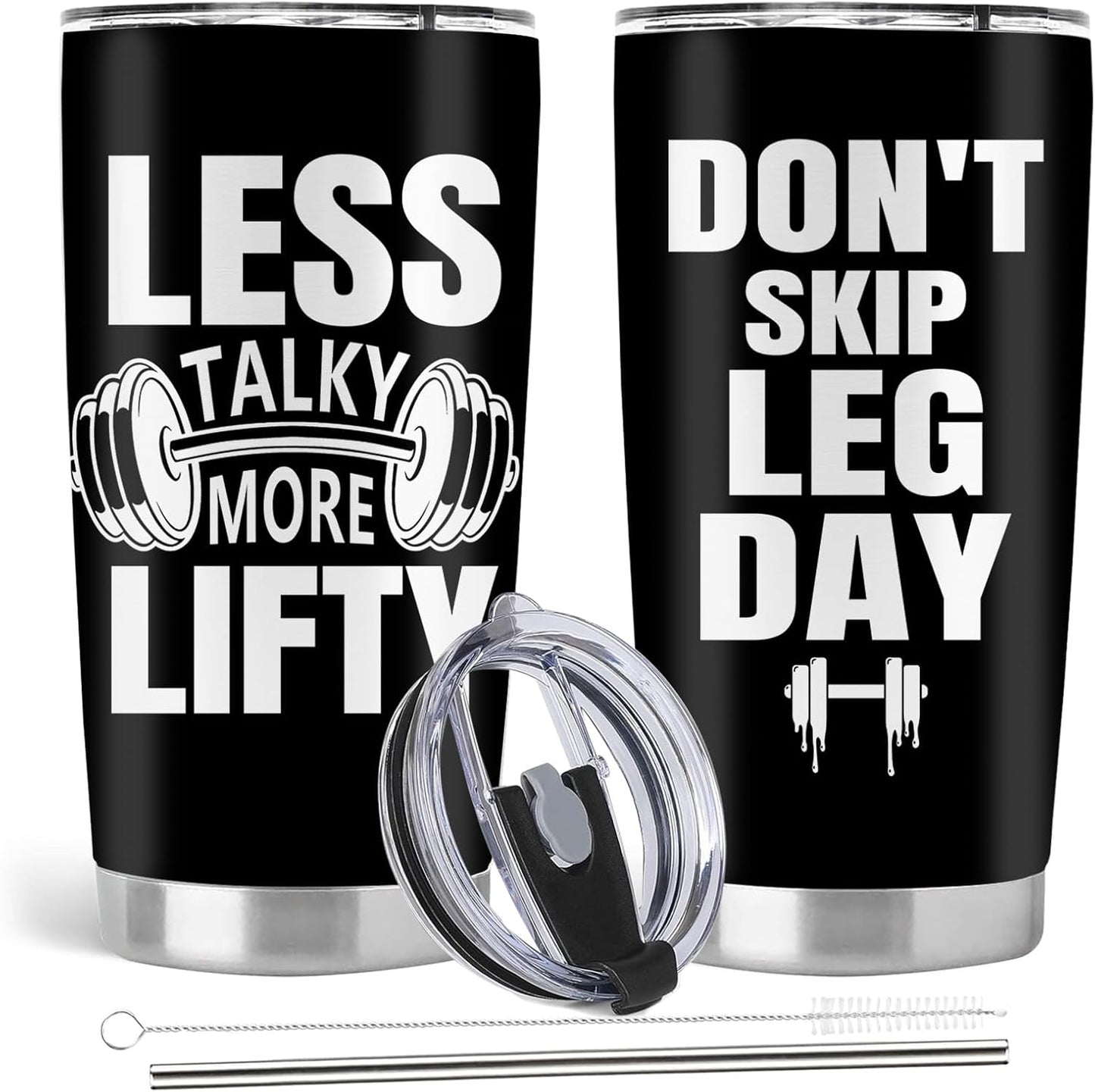 Gym Gifts for Women, Womens Fitness Workout Gifts, 20oz Stainless Steel Insulated Tumbler with Lid & Straw