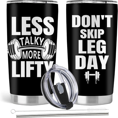 Gym Gifts for Women, Womens Fitness Workout Gifts, 20oz Stainless Steel Insulated Tumbler with Lid & Straw