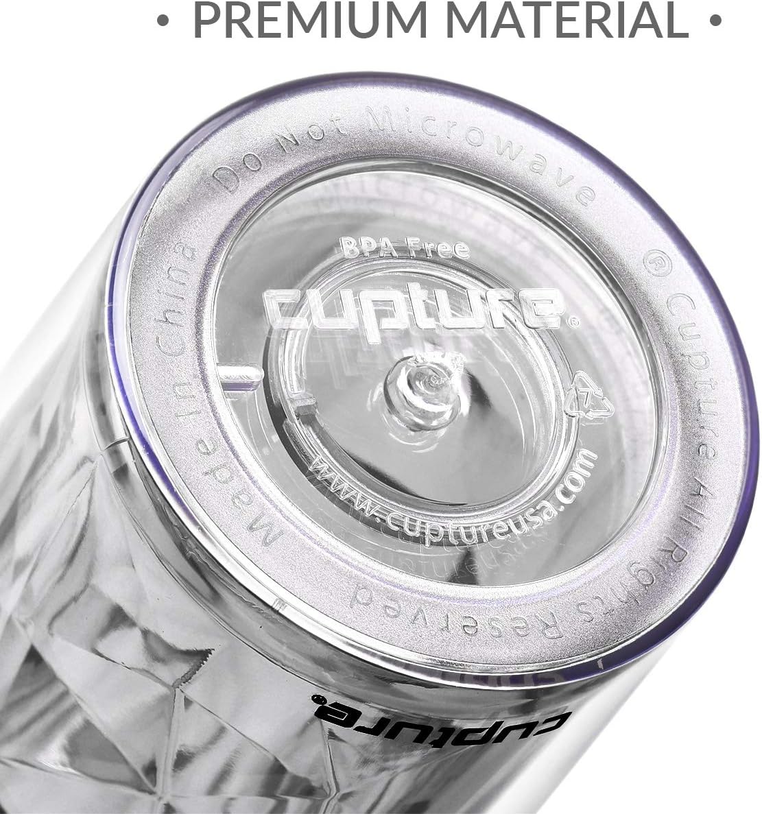 Cupture Crystal Click & Seal Shake Tumbler Cup for Hot or Cold Drinks - 22 oz (Black Diamond)
