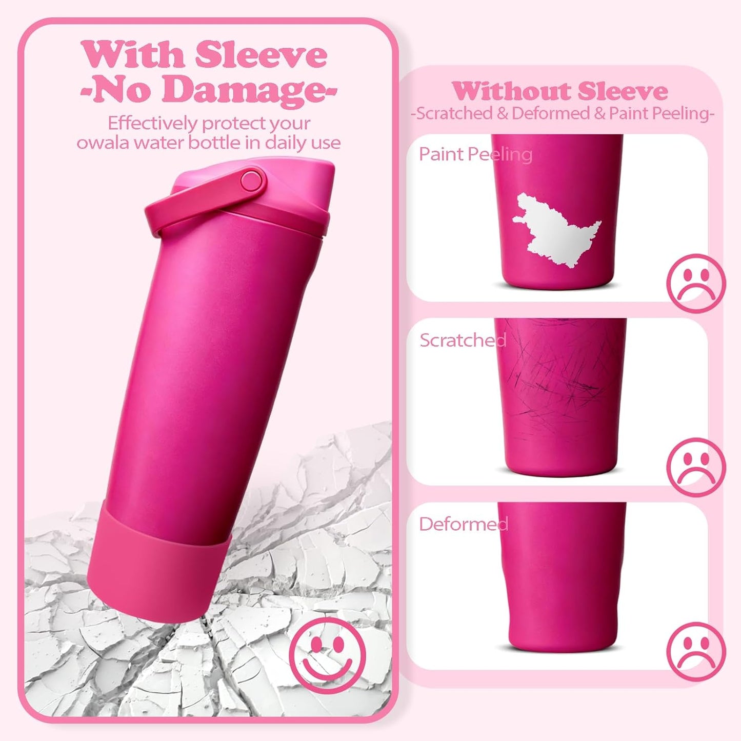2PCS Silicone Boots for Owala 30oz & 40oz FreeSip Sway Bottles & Tumblers – Non-Slip, Scratch-Resistant, Stability Enhancer for Owala Accessories (Eucalyptus Green) - Colors A