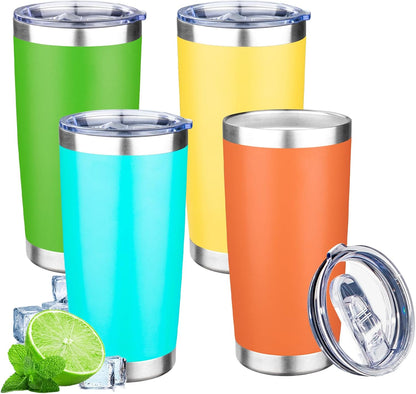20oz Tumbler with Lid Double Wall Vacuum Insulated Travel Coffee Mug Stainless Steel Thermal Cup Powder Coated Sturdy Coffee Tumbler for Hot and Cold Beverage (Baby blue,1)