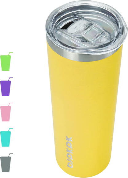 BJPKPK Skinny Tumbler with Lid 20 oz Stainless Steel Vacuum Insulated Double Wall Travel Coffee Water Tumblers Cup,White