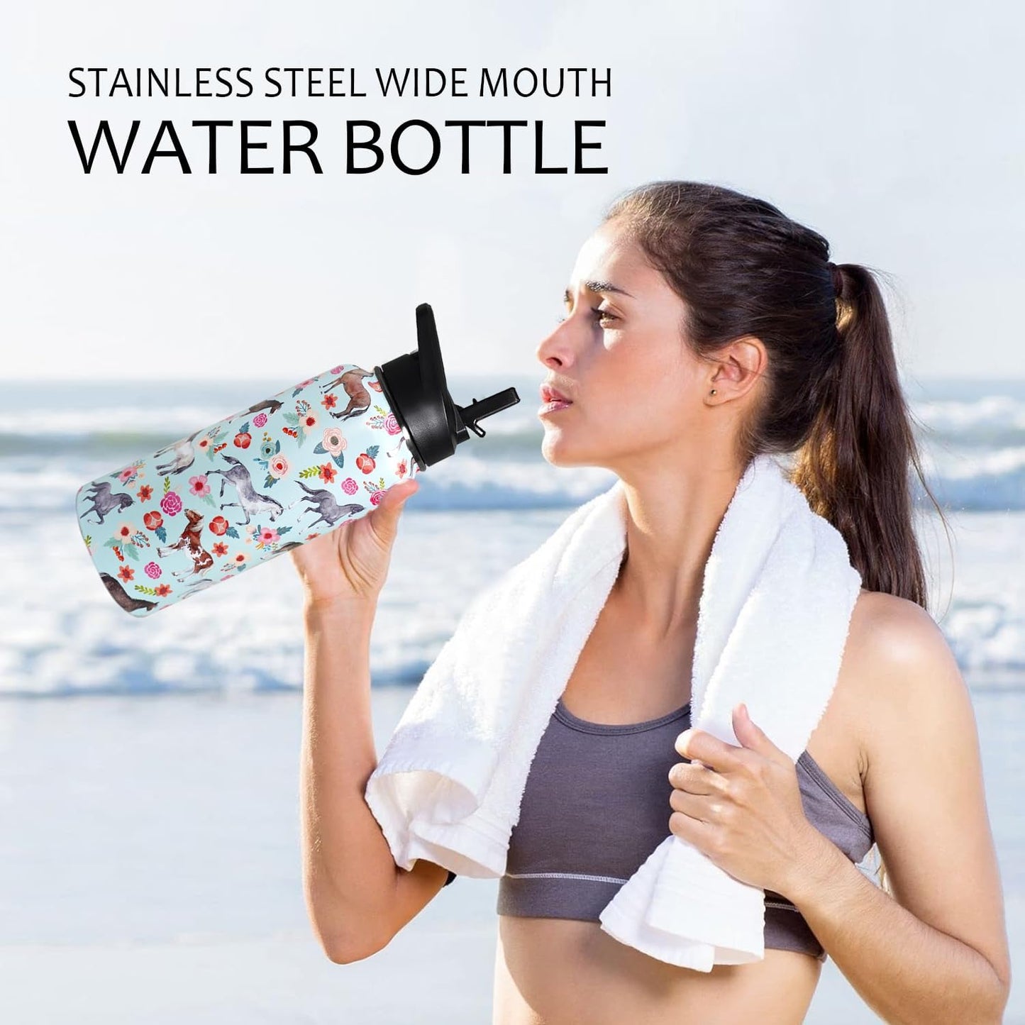 32 oz Pickleball Insulated Water Bottle with Straw - Pickleball Gym Hiking Sports Coffee Mug | Perfect Pickleball Gifts for Women, Pickleball Decor Accessories