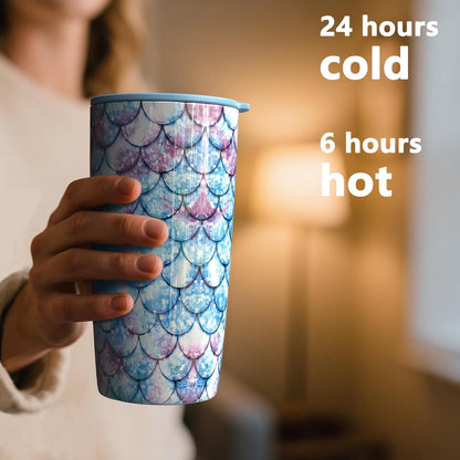 TILUCK 20 oz Insulated Tumbler with BPA-Free Lid, Stainless Steel Vacuum Travel Coffee Mug, Double Wall Coffee Tumbler（20oz，Matte DarkBlue）