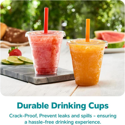 GUSTO [24 oz. - 100 Count Clear Cups with Flat Lids & Straws - Disposable Clear Drinking Cups for Iced Coffee, Cold Drinks, Milkshakes, and Smoothies - Formerly Comfy Package