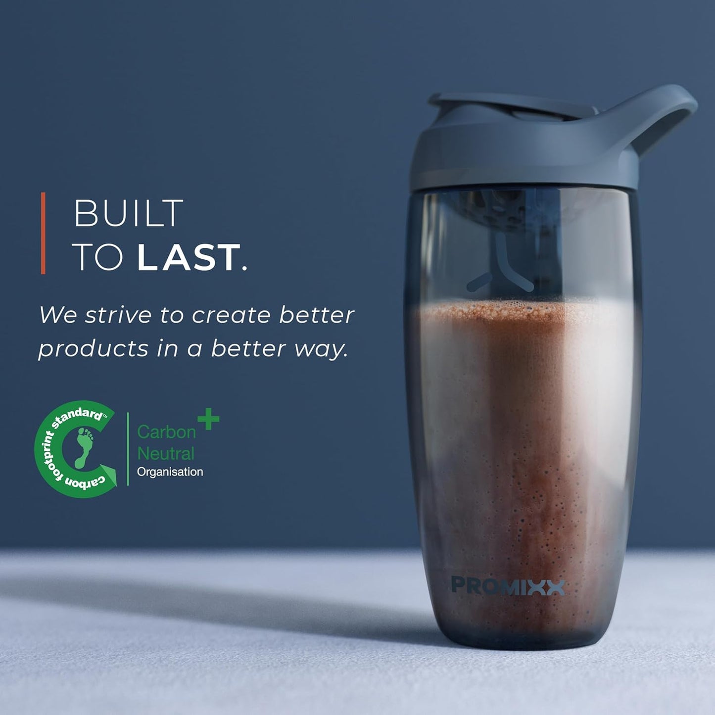 Promixx Pursuit Protein Shaker Bottle (24 oz) – Silent No-Ball Mixer, Leak-Proof Lid, BPA/BPS & Phthalate-Free ECOZEN – Easy-Clean Shaker Cup for Protein Shakes, Pre & Post-Workout Smoothies