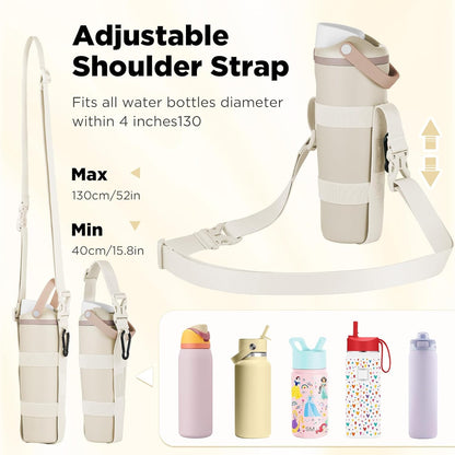 EasyAcc Water Bottle Holder Strap Sling, for Owala FreeSip 24 32 40 oz, Hydro Flask, Cirkul, Yeti, Stanley Flip, Universal Water Bottles, with Carabiner, for Walking Curise Travel (Bottle Excluded)
