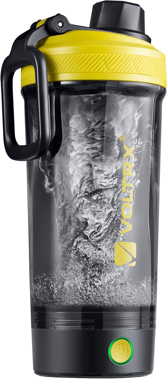 VOLTRX Electric Protein Shaker Bottle - USB Rechargeable Mixer Cup for Shakes and Meal Replacements, BPA-Free Tritan, 20oz