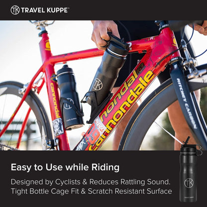 Vacuum Insulated Cycling Sports Water Bottle | Bike Water Bottle w/Straw & Sip Lid | Stainless Steel | Scratch Resistant