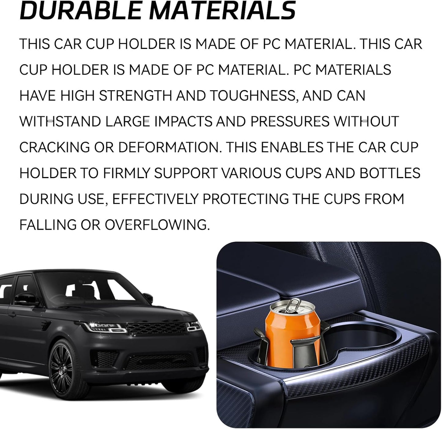 Car Cup Holder Expander, Adjustable Vehicle Energy Drink Holder Insert with Adaptive Clamping Arm Automotive Cups Holders Adapter for Car Slim Cans, Bottle Water Cups, Adhesive Drink Storage Rack