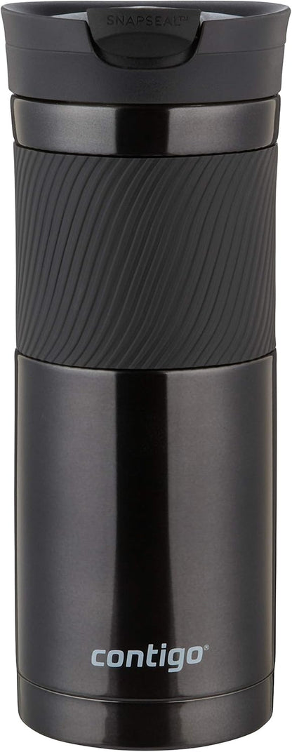 Contigo Byron Snapseal Travel Mug, Stainless Steel Thermal mug, vacuum flask, leakproof tumbler, coffee mug with BPA free Easy-Clean Lid, 470 ml, Vivacious