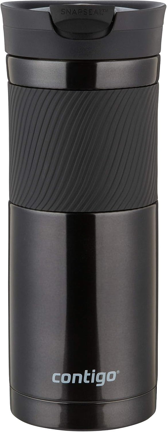 Contigo Byron Snapseal Travel Mug, Stainless Steel Thermal mug, vacuum flask, leakproof tumbler, coffee mug with BPA free Easy-Clean Lid, 470 ml, Vivacious